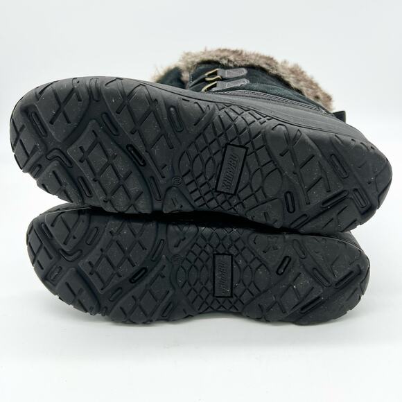 Khombu Womens The Slope Winter Snow Boots Black Suede Faux Fur Pull On Size 10 - Picture 6 of 11